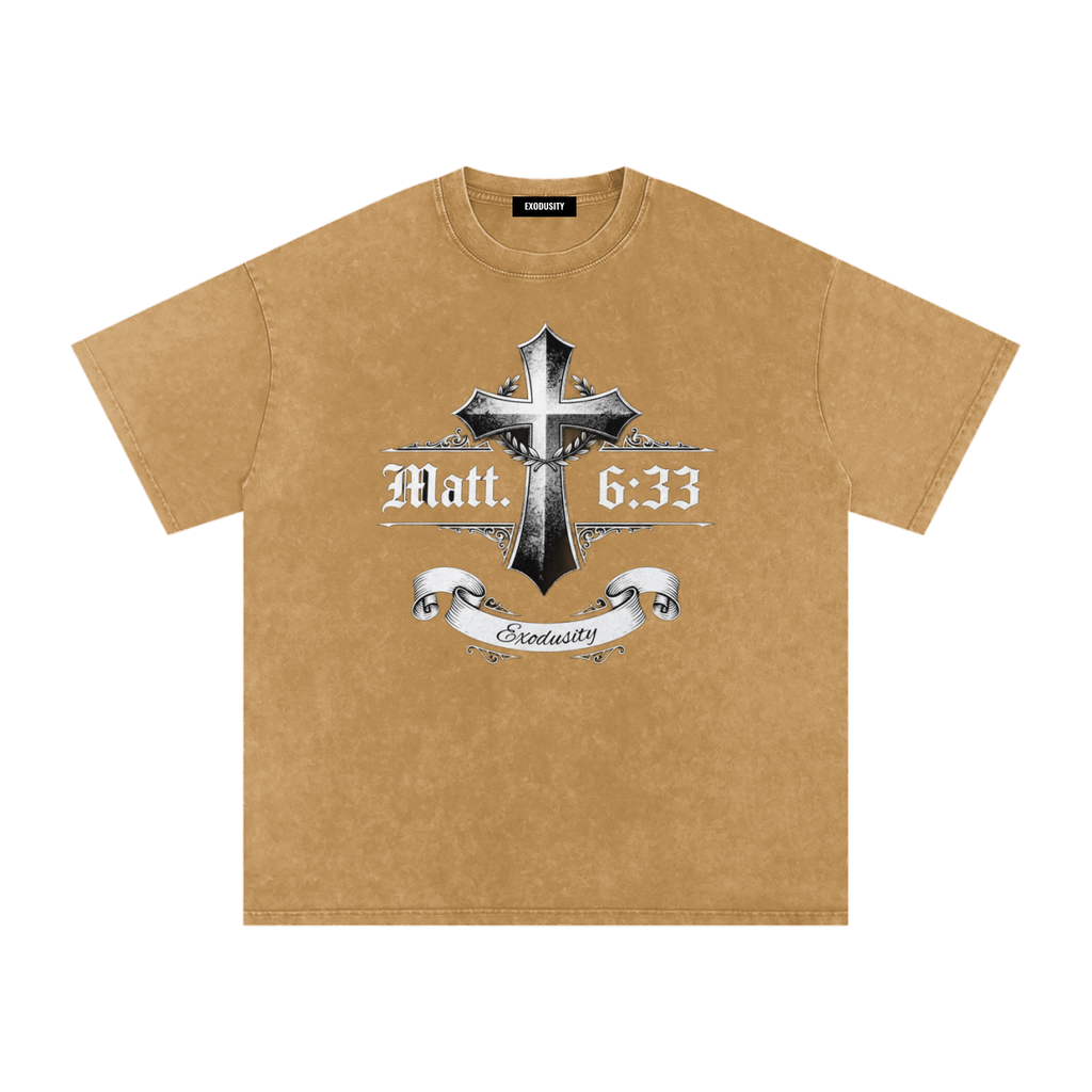 Snow Washed Oversized Cotton T-Shirt