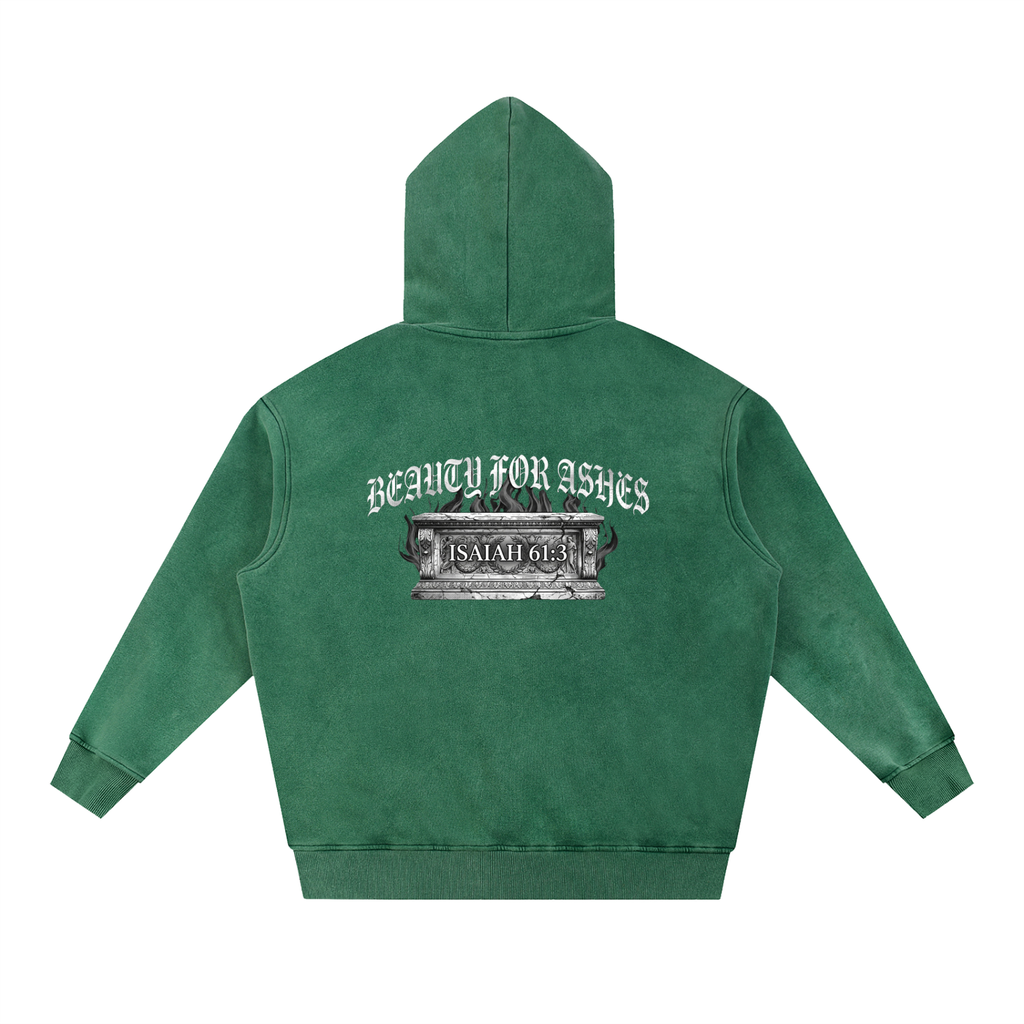 Snow Wash Oversized Fleece Hoodie | 355gsm Unisex Streetwear