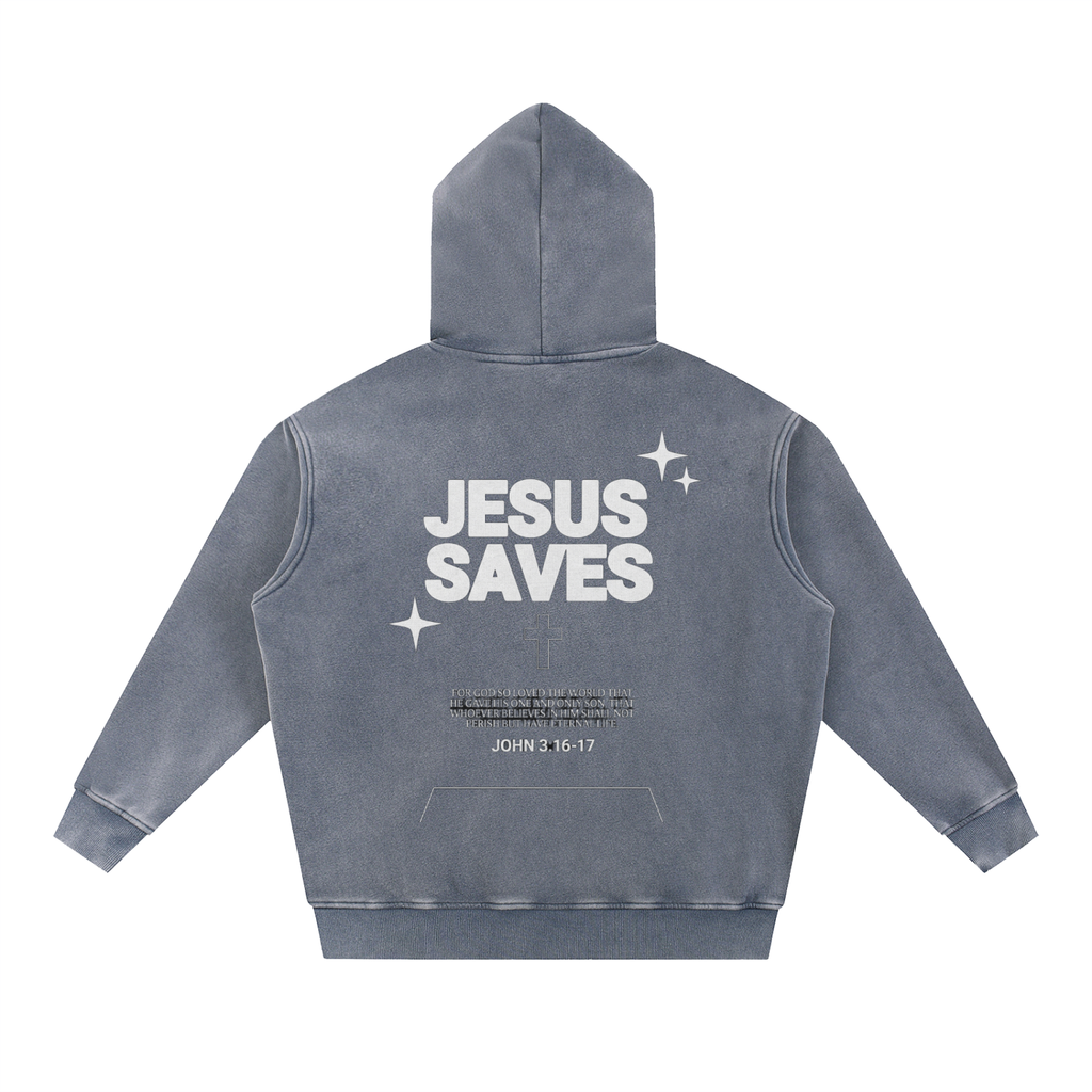 Snow Wash Fleece Oversize Hoodie