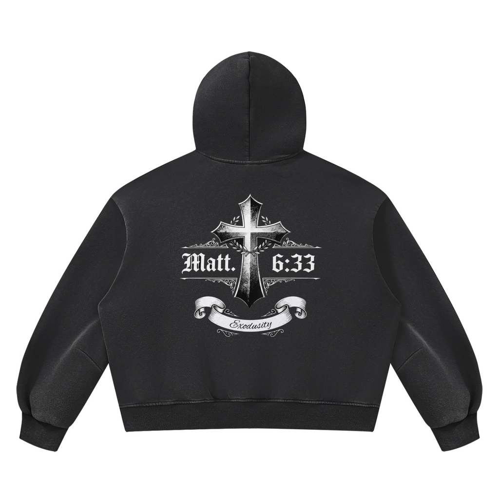 Unisex Vintage Wash Boxy Fleece Hoodie