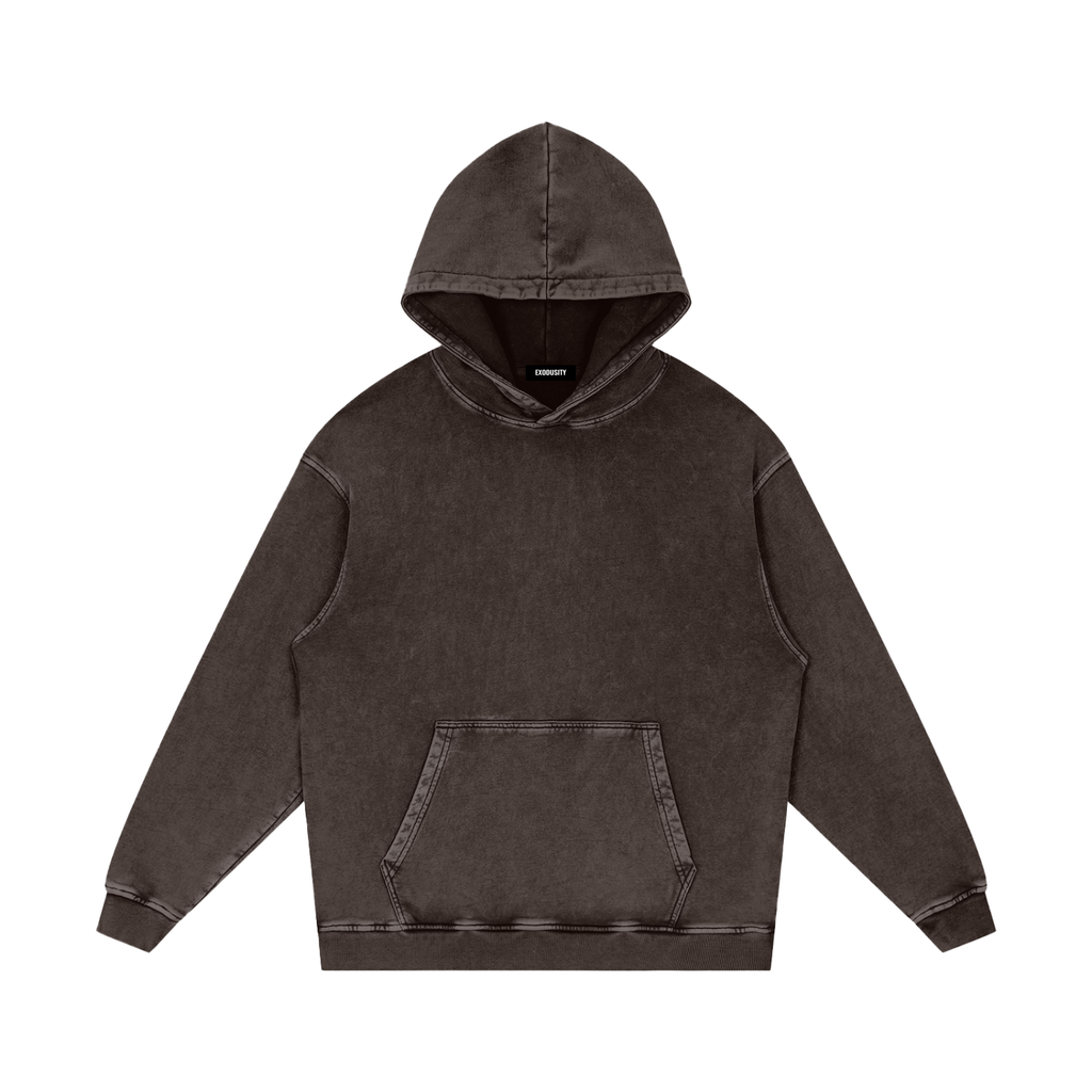 Snow Washed Loose Cotton Hoodie