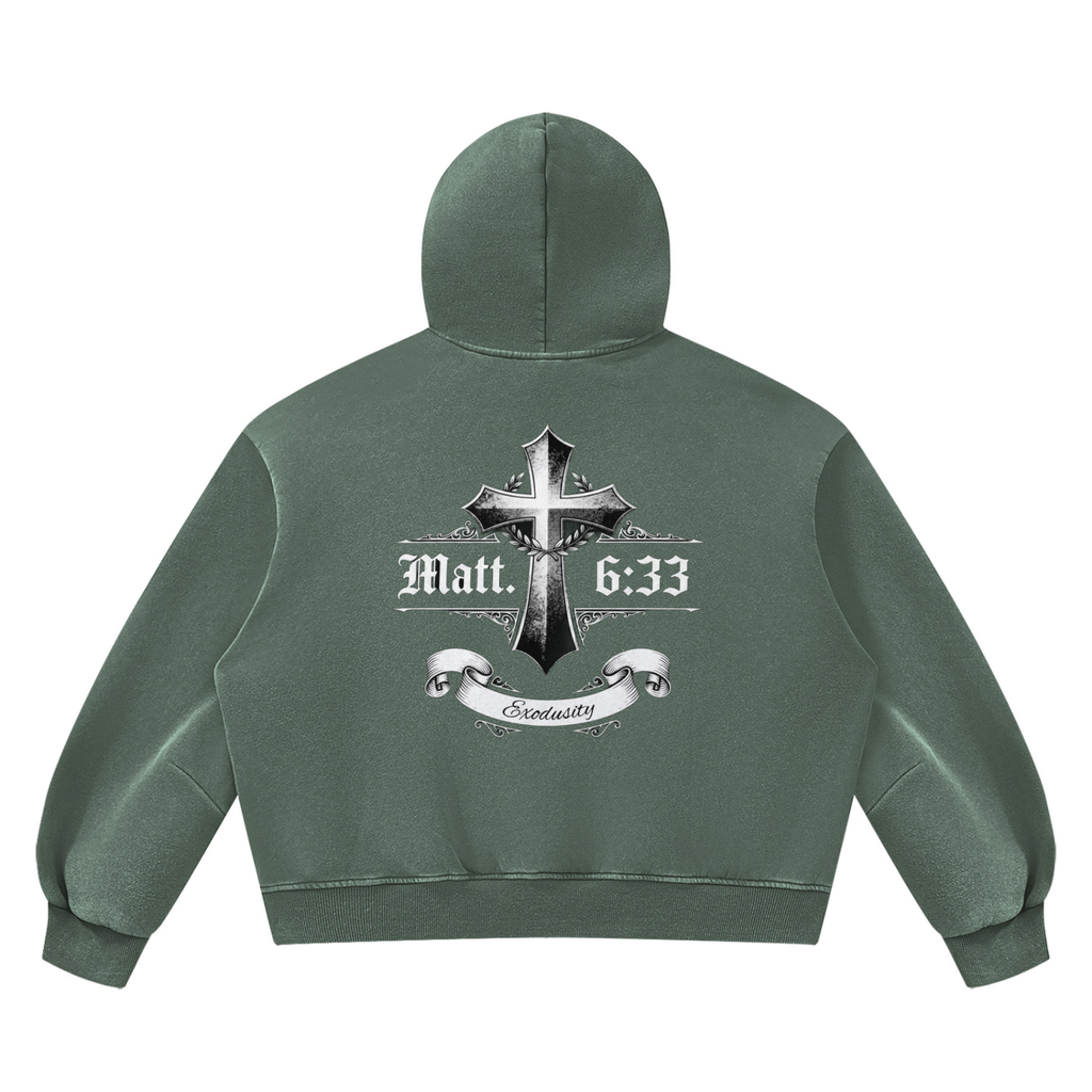 Unisex Vintage Wash Boxy Fleece Hoodie