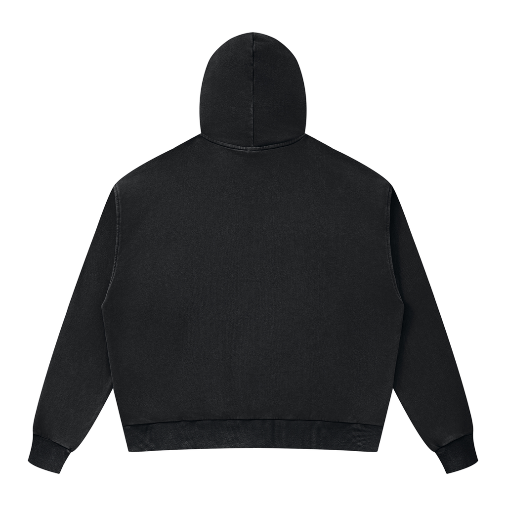 Unisex Mineral Wash Boxy Full Zip Hoodie