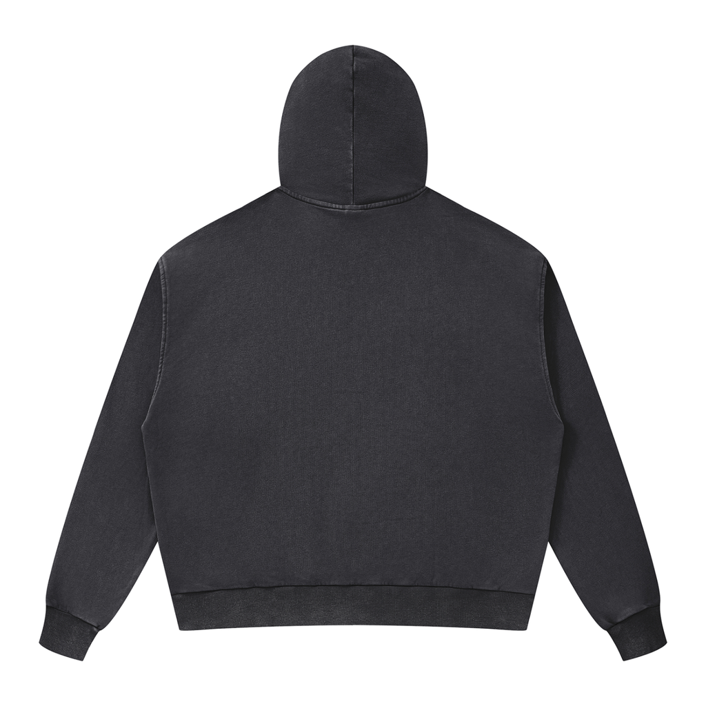 Unisex Mineral Wash Boxy Full Zip Hoodie