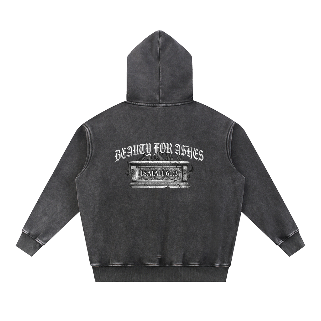 Snow Wash Oversized Fleece Hoodie | 355gsm Unisex Streetwear