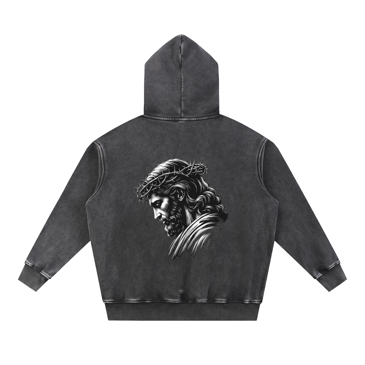 Snow Wash Fleece Oversize Hoodie