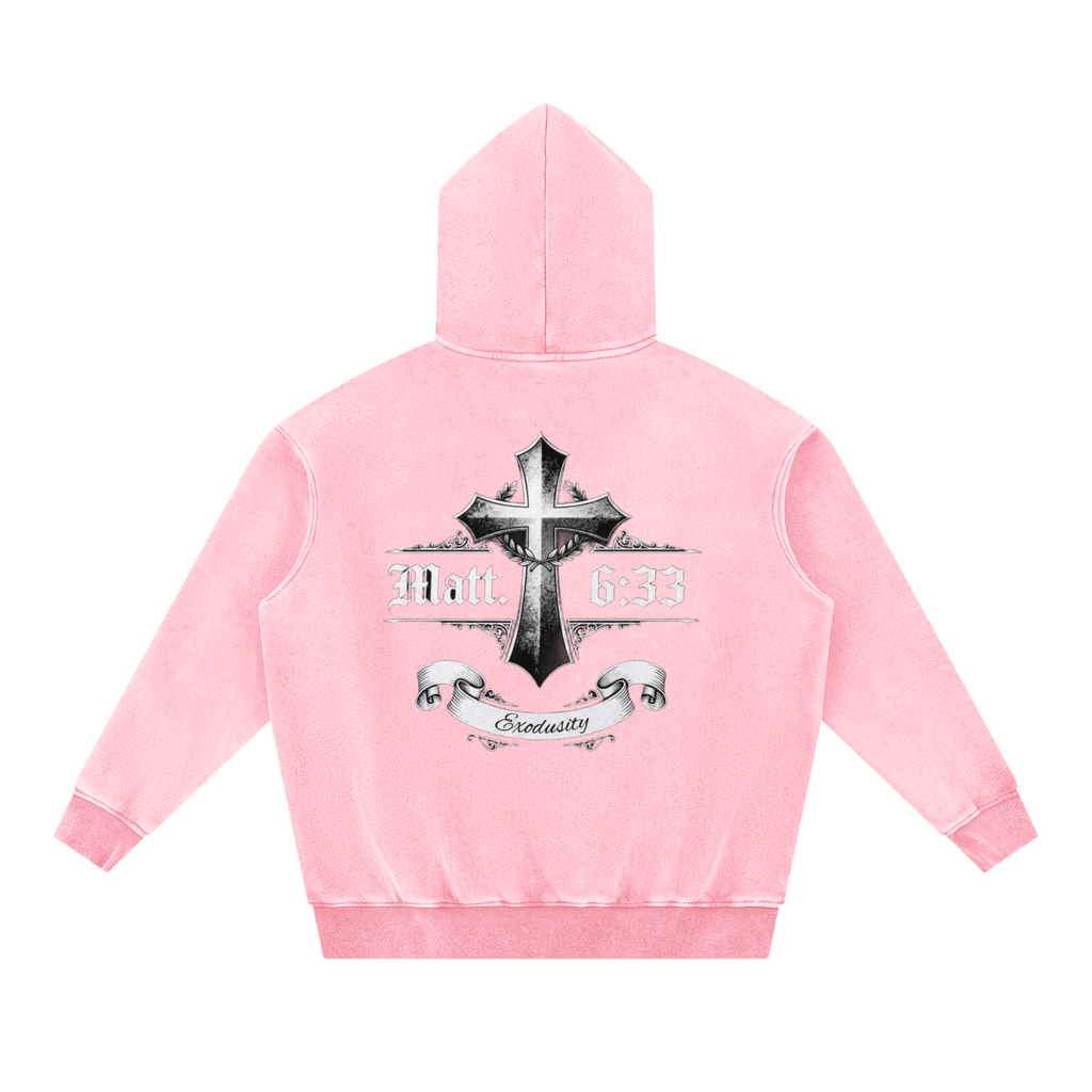 Snow Wash Fleece Oversize Hoodie