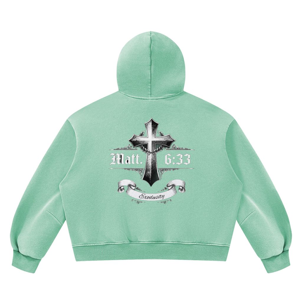 Unisex Vintage Wash Boxy Fleece Hoodie
