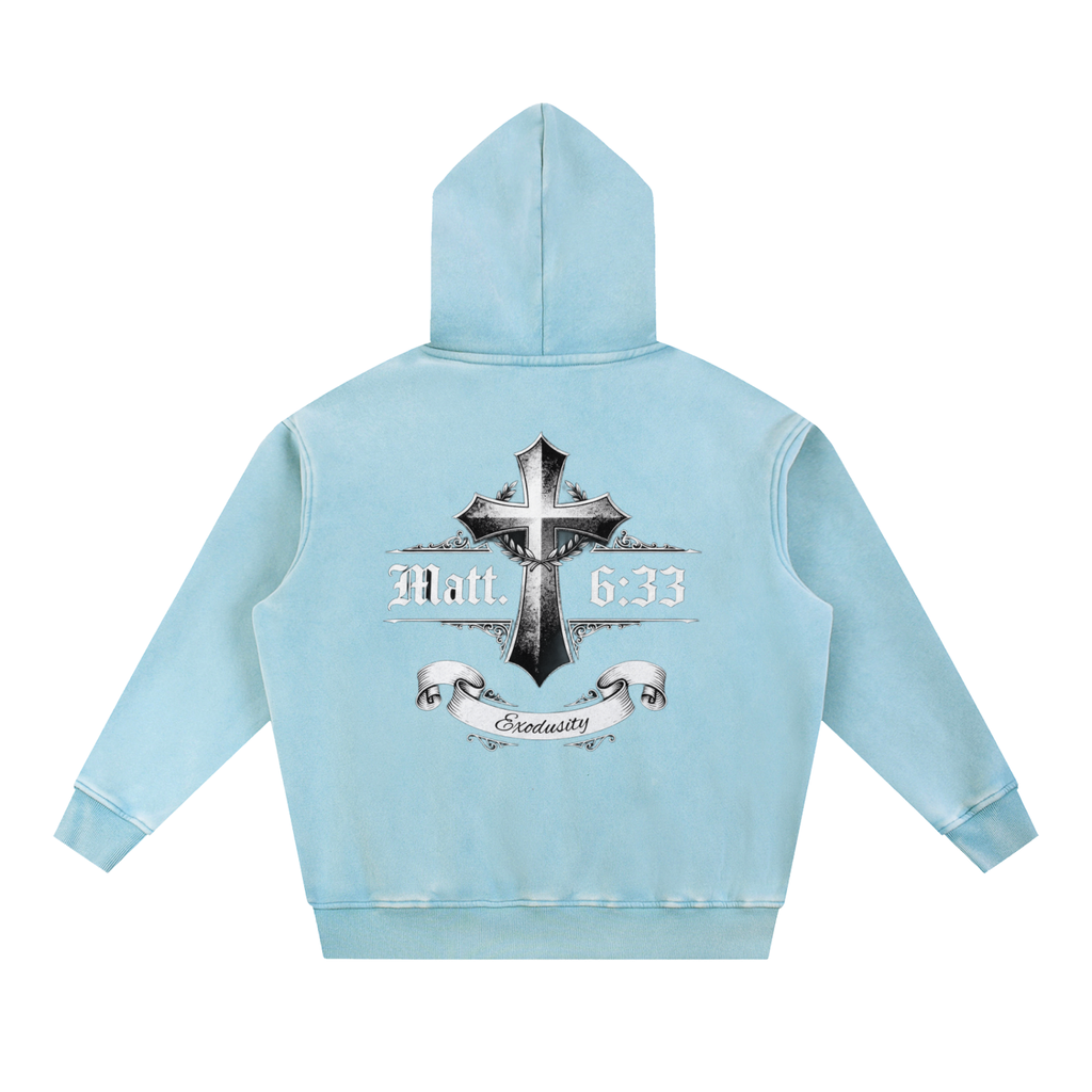Snow Wash Fleece Oversize Hoodie
