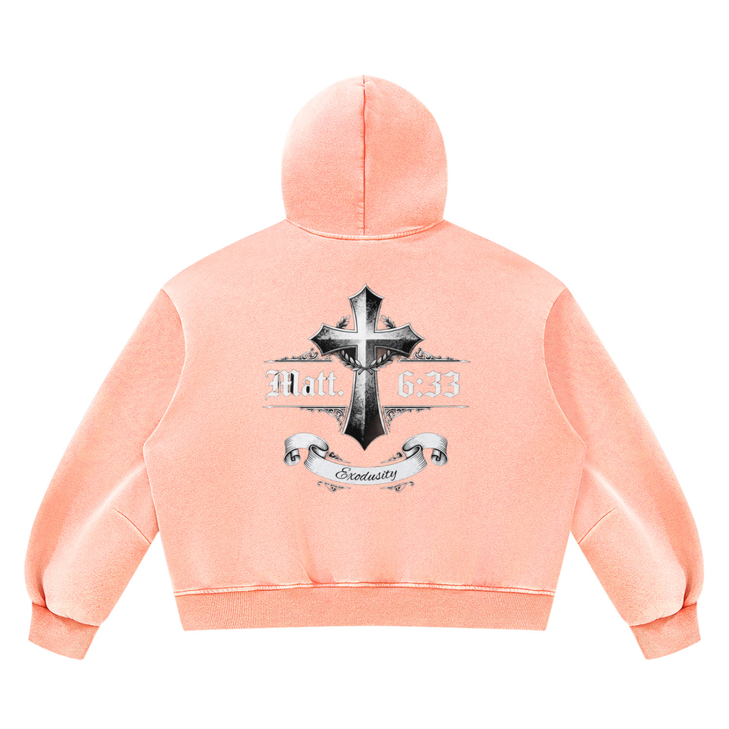 Unisex Vintage Wash Boxy Fleece Hoodie