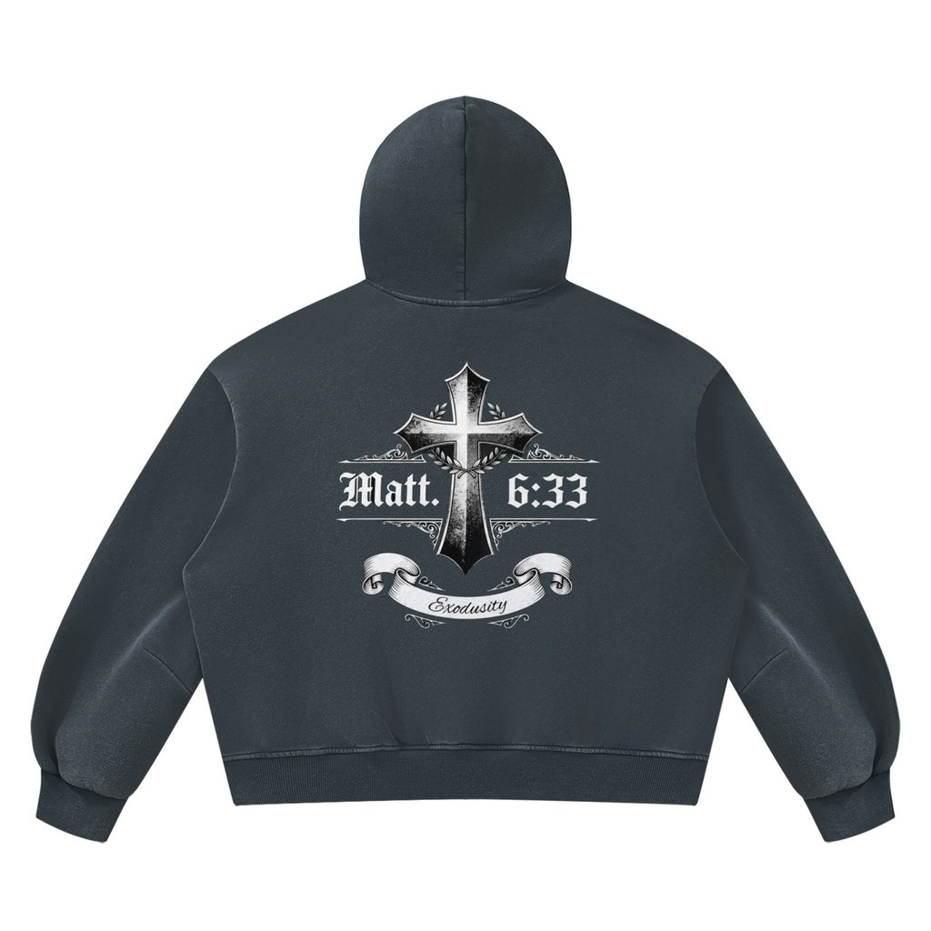 Unisex Vintage Wash Boxy Fleece Hoodie