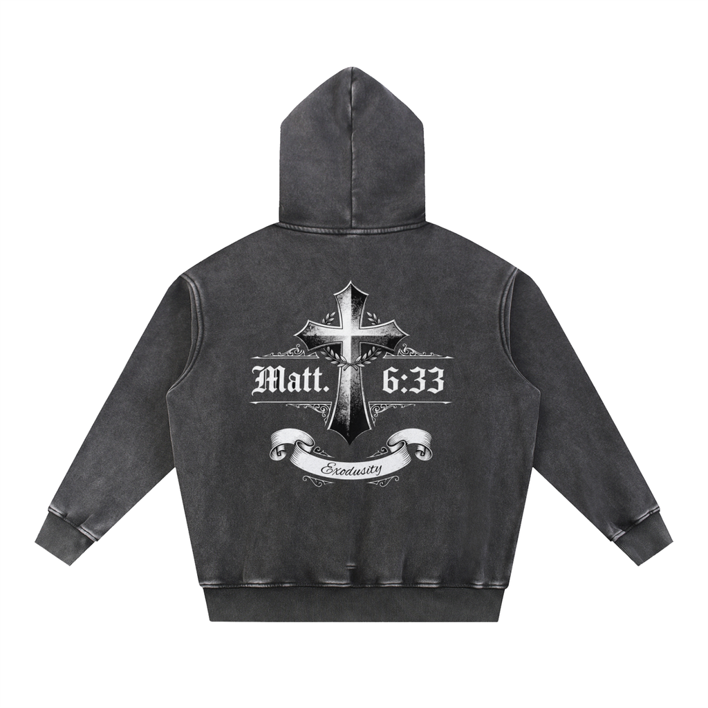 Snow Wash Fleece Oversize Hoodie