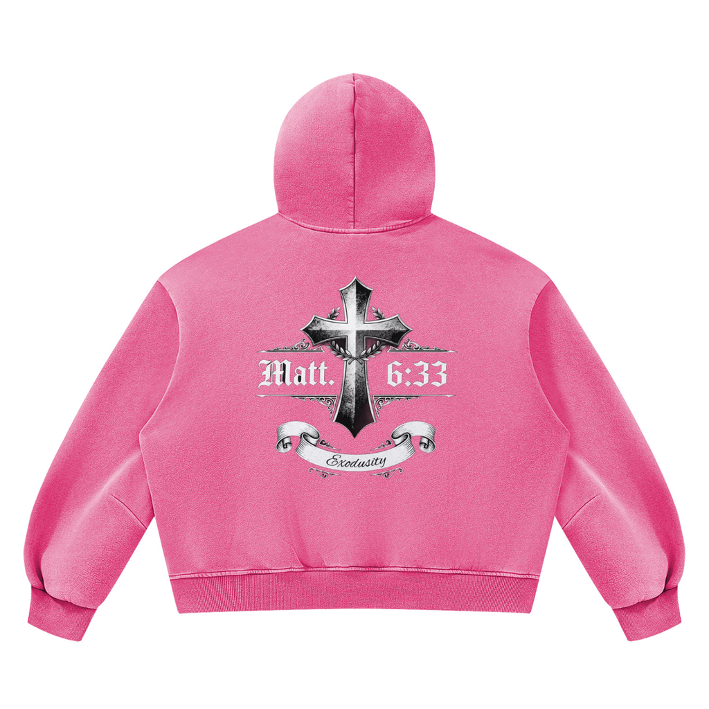 Unisex Vintage Wash Boxy Fleece Hoodie