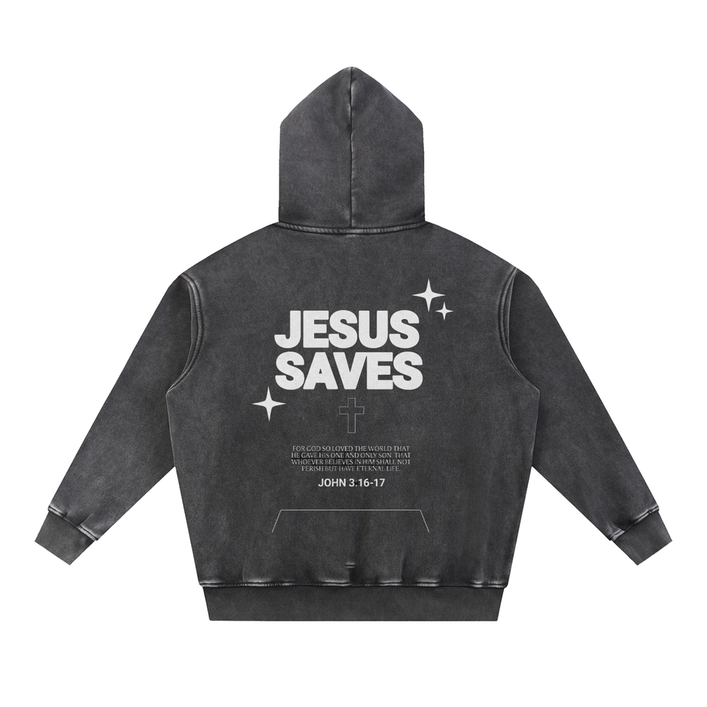 Snow Wash Fleece Oversize Hoodie