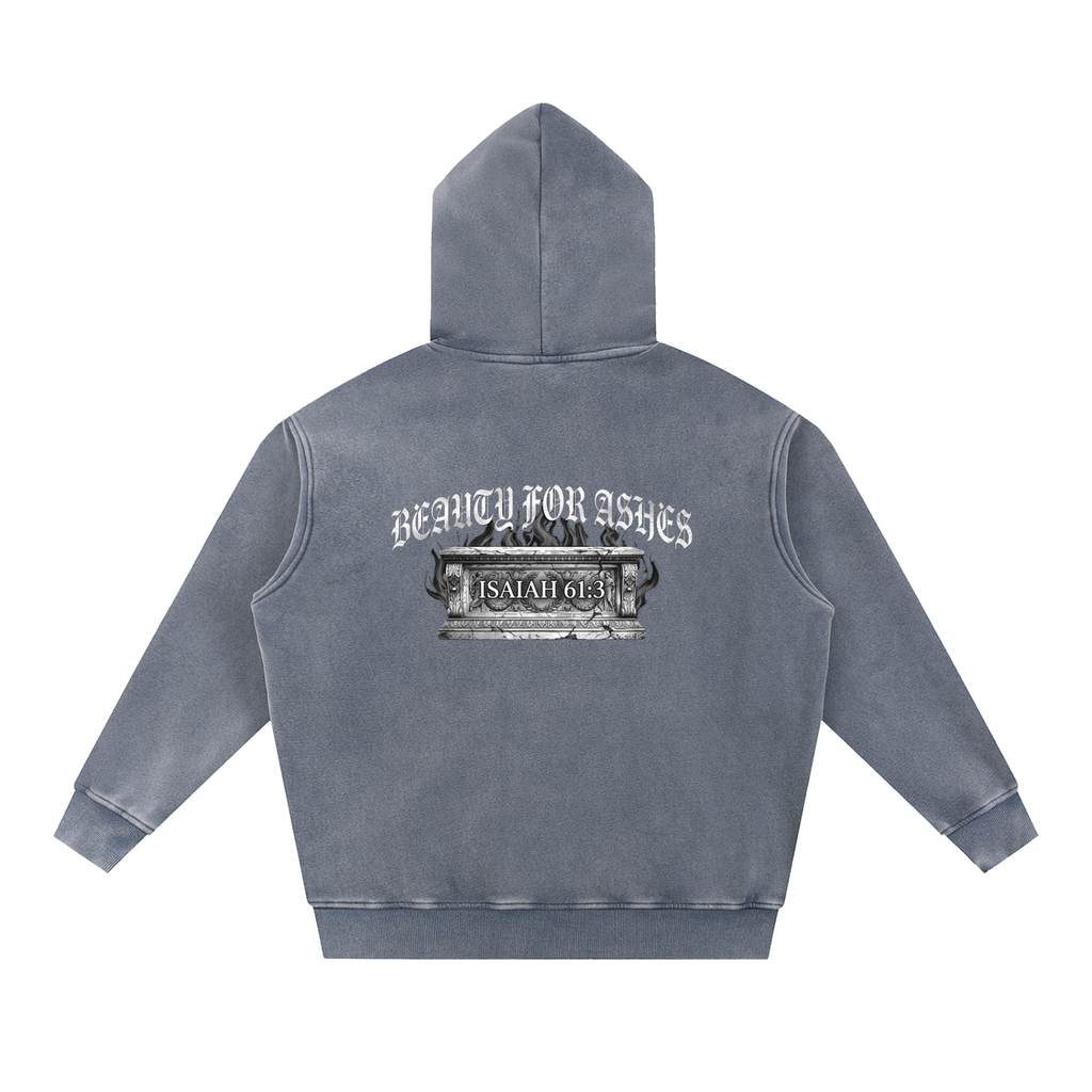 Snow Wash Oversized Fleece Hoodie | 355gsm Unisex Streetwear